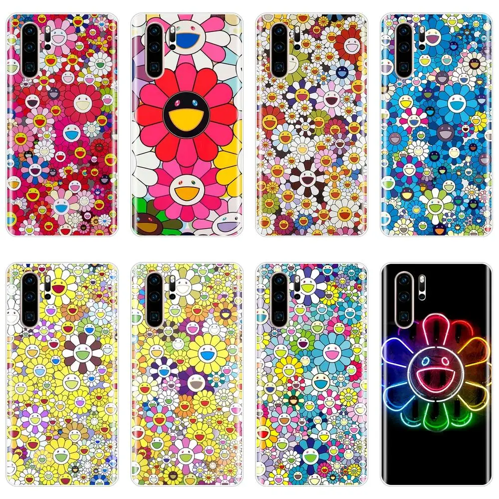 Phone Case Silicone For Huawei P30 Lite Pro P20 2019 Flower Smile Back Cover P Smart Plus Z | Мобильные телефоны и