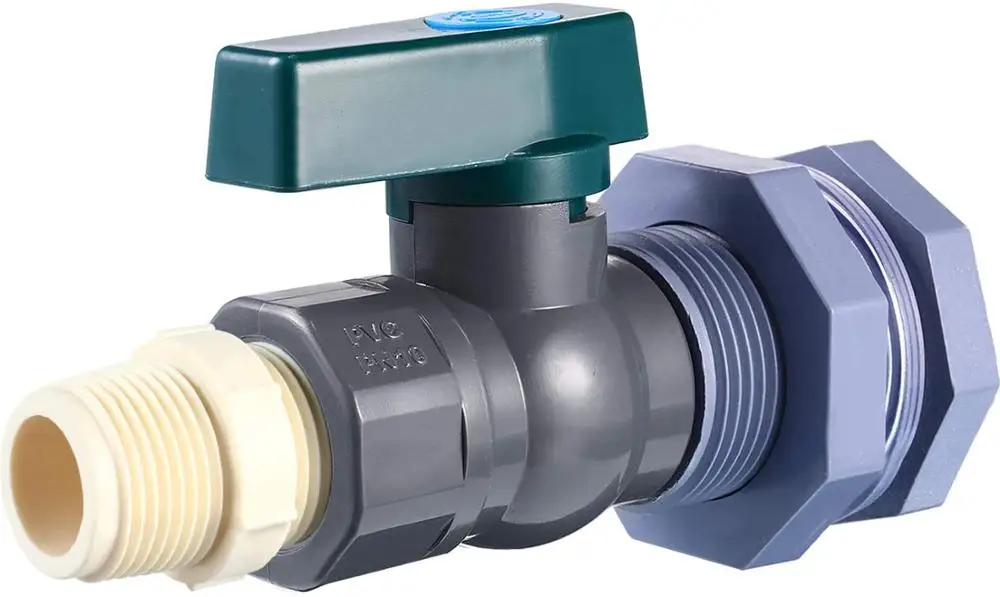 PVC Spigot Rain Barrel Faucet Kit 3/4 Inch PVC Rain Barrel Valve with