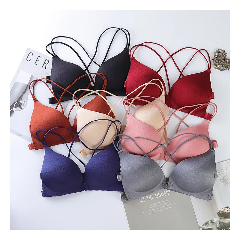 3D Sexy Lingerie Seamless Sport Bra U Type Backless Strapless Top Bra Push Up Bralette Brassiere Women Underwear yj01