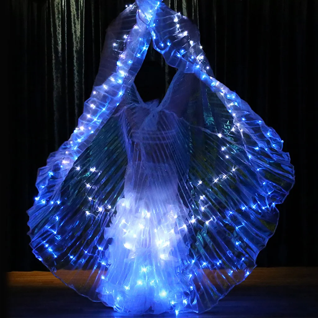 LED Butterfly Belly Dance Isis Wings Egypt Club Glowing Wings With 2x Sticks