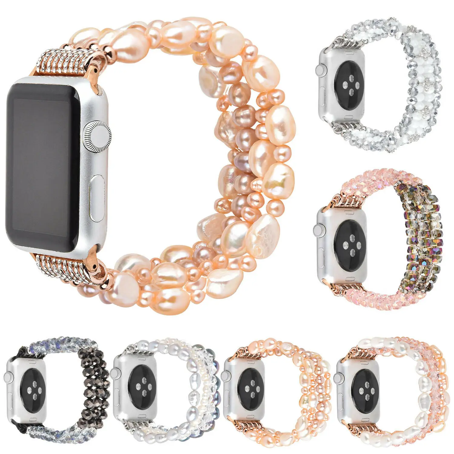 Перламутровый браслет ремешок для Apple Watch серия 5 4 3 2 1 бижутерия ручной работы