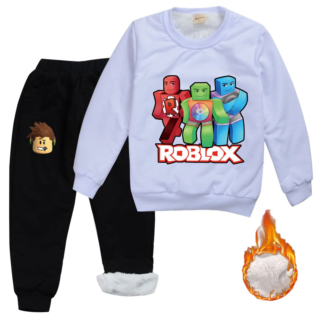 

2020 fashion Girl Boys winter Robloxing Cartoon Sports suit 2pcs set Tracksuits Kids Clothing sets Casual clothes hoodies+Pant