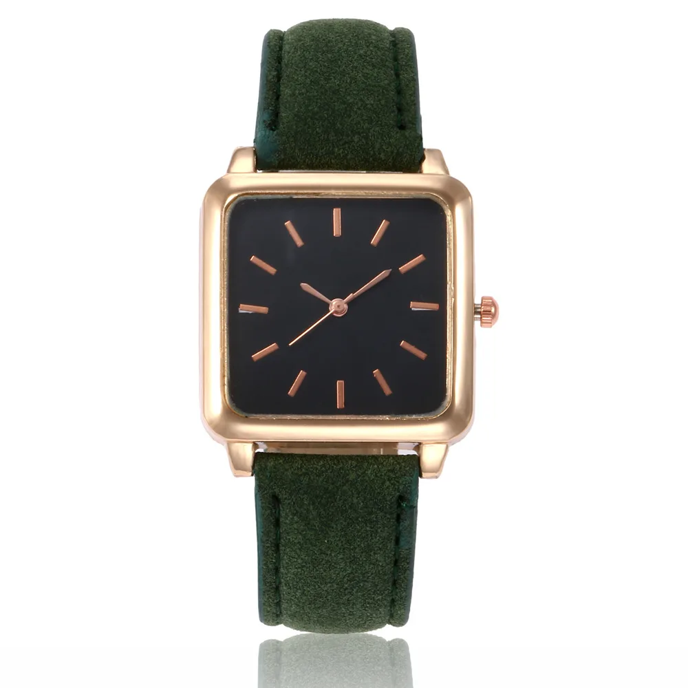 

A Generation of Fat Women's Fashion Square Head Black Belt Watch Simple Measuring Quartz Watch Manufacturers Direct Selling