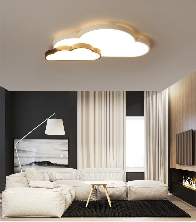 Luz para Sala de Jantar da Criança das Crianças Quarto Moderna Nuvem Preta Lua Estrela Coração Teto Led Flush Teto-lâmpada Luz 7 Luzes de teto