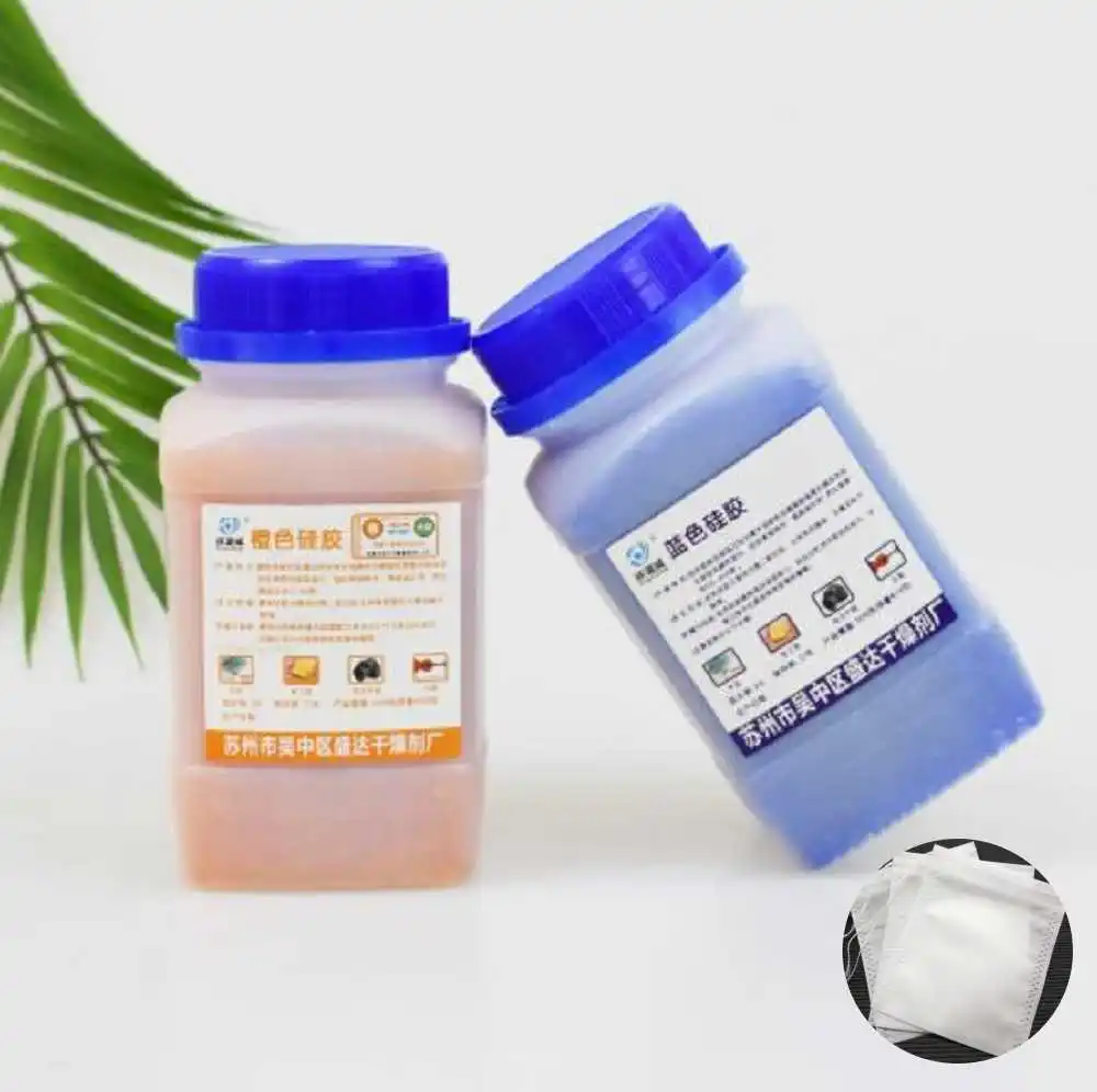Reusable Silica Gel Beads, Moisture Absorber, Dehumidifier with 10 Non-Woven Bags, Bule Orange, Desiccant, 560g