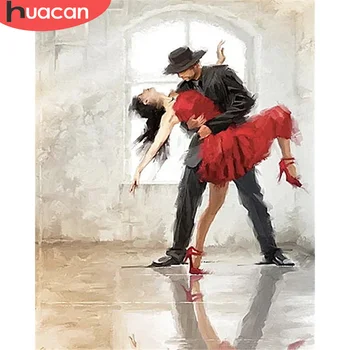 

HUACAN Oil Painting By Number Figure Drawing On Canvas DIY Pictures By Numbers Portrait Kits Hand Painted Paintings Home Decor