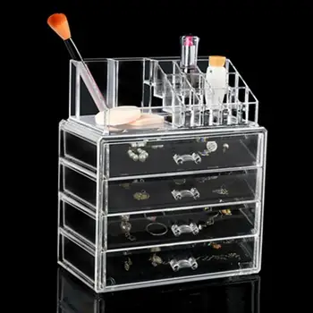 

4 Layer Design Clear Acrylic Makeup Arrangement Storage Box Organizer Transparent Cosmetic Tools Jewelry Storage Case
