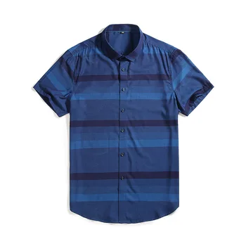 

Big Size Men's Wear Fat Man Plus Fat plus Short Sleeve Shirt Fat Business Leisure Loose Middle Age Half Sleeve Shirt