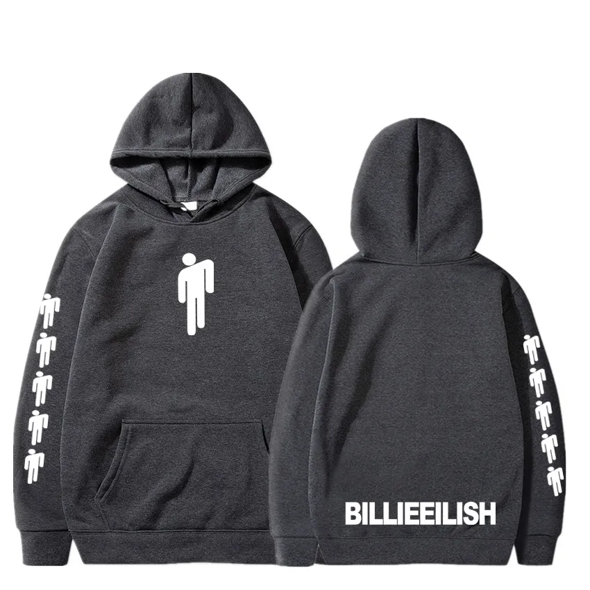 Новая горячая Billie Eilish Толстовка Мужская Черная хлопковая толстовка пара Billie Eilish Толстовка простая сохраняющая тепло Женская/Мужская толстовка одежда