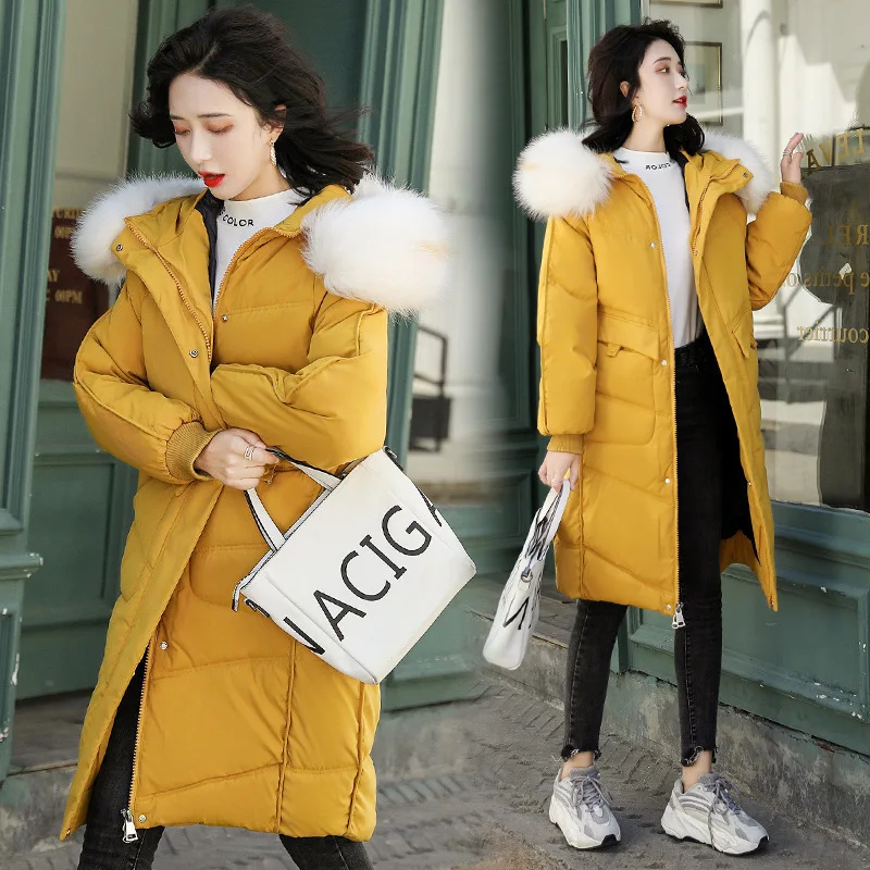 

2019 Winter New Style Ylfs8691 with Fur Collar Women's Fashion Western Style Hooded Cotton-padded Clothes a Generation