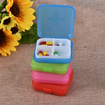 

4 Slot Case Storage Hot Selling 1 PCs Folding Medicine Drug Pill Box Makeup Storage Case Container