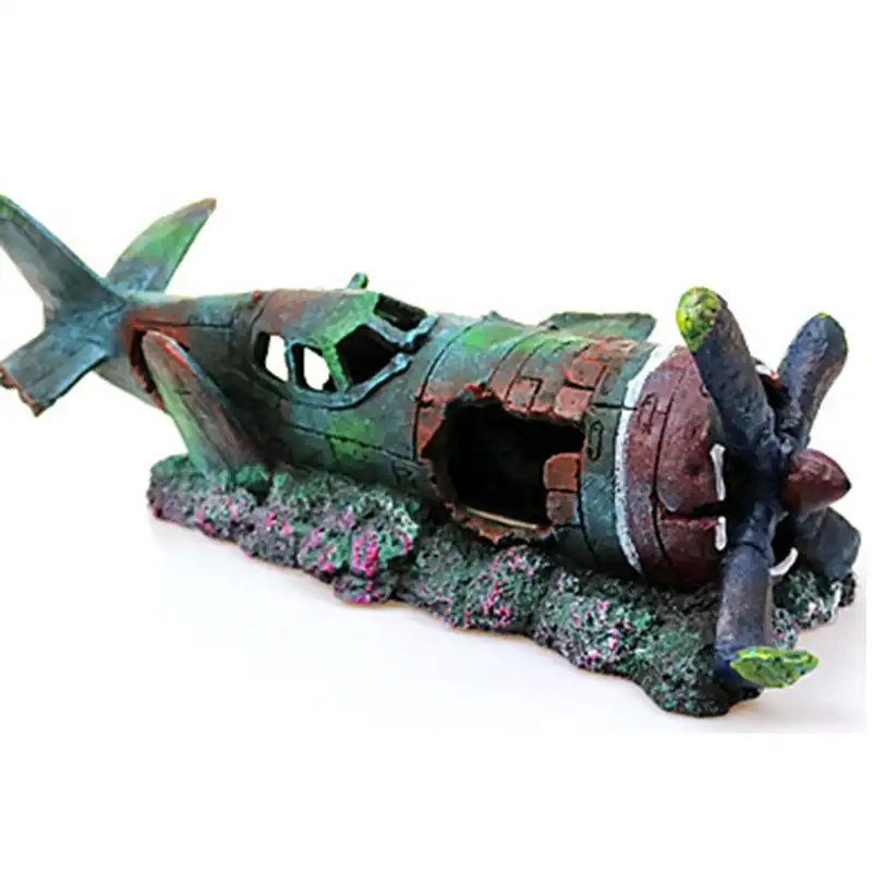 sunken plane aquarium decoration