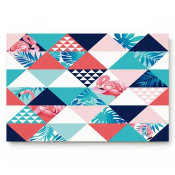 

Animal Flamingo Triangle Foliage Plant Bathroom Kitchen Living Room Carpet Doormat Home Decor Non-slip Floor Mat
