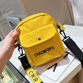 

2020 Ins Hot Canvas Shoulder Bag Casual Crossbody Flap Bags For Women Female Students Massenger Bag Mobile Phone Organizer Bags