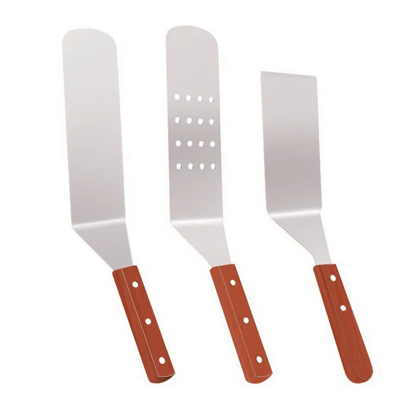  Cooking Spatula Kit Stainless Steel Pancake Turner and Griddle Scraper Kitchen Utensil Griddle Kitc