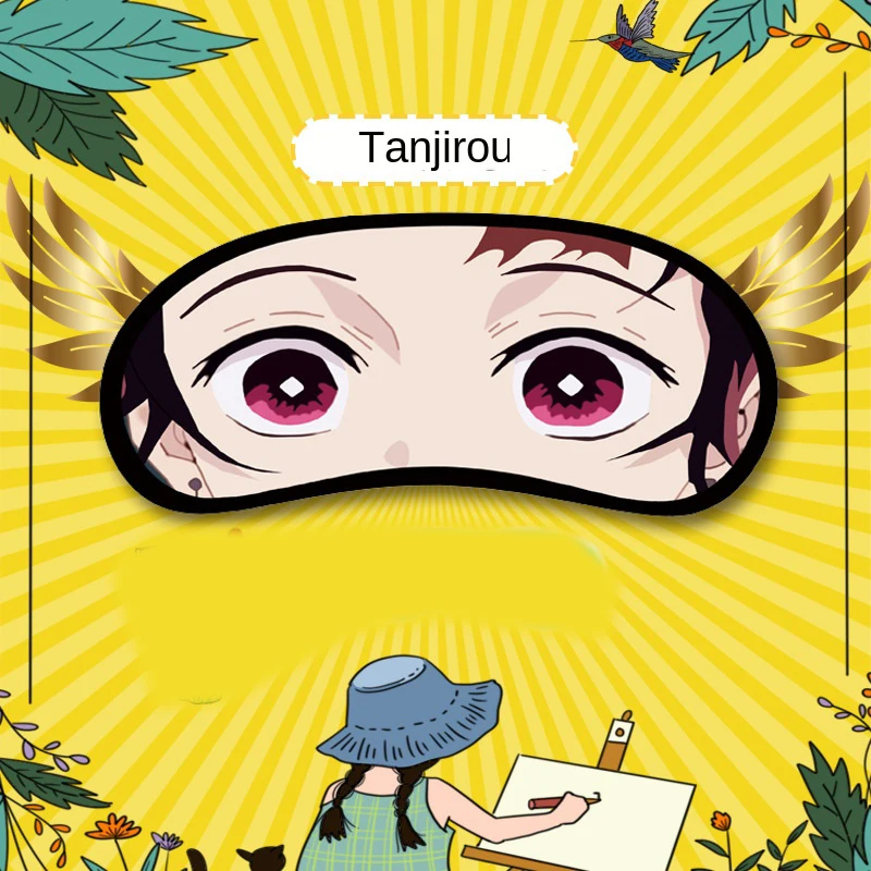 Kimetsu No Yaiba Eye Mask Cotton Shading Eyes Cover Demon Slayer Cosplay Fashion Blindfold Relief Fatigue Anime Eyeshade