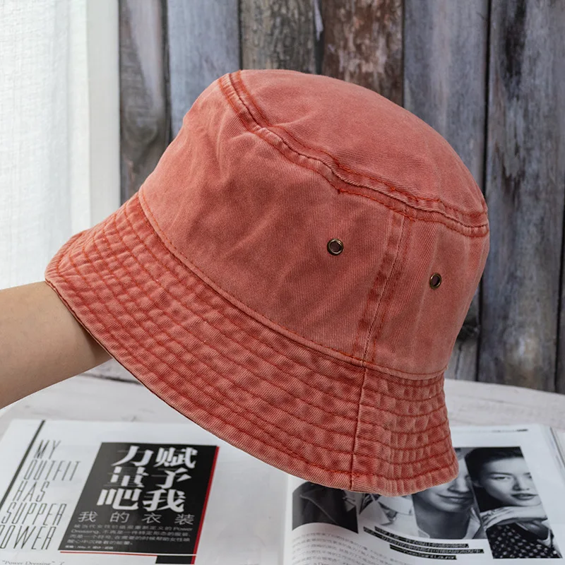 Nuevo sombrero de cubo Unisex, gorra vaquera lavada a la moda, diseño para hombres, sombreros de Panamá para mujeres, gorras de pescador con visera de protección solar informal para exteriores de verano