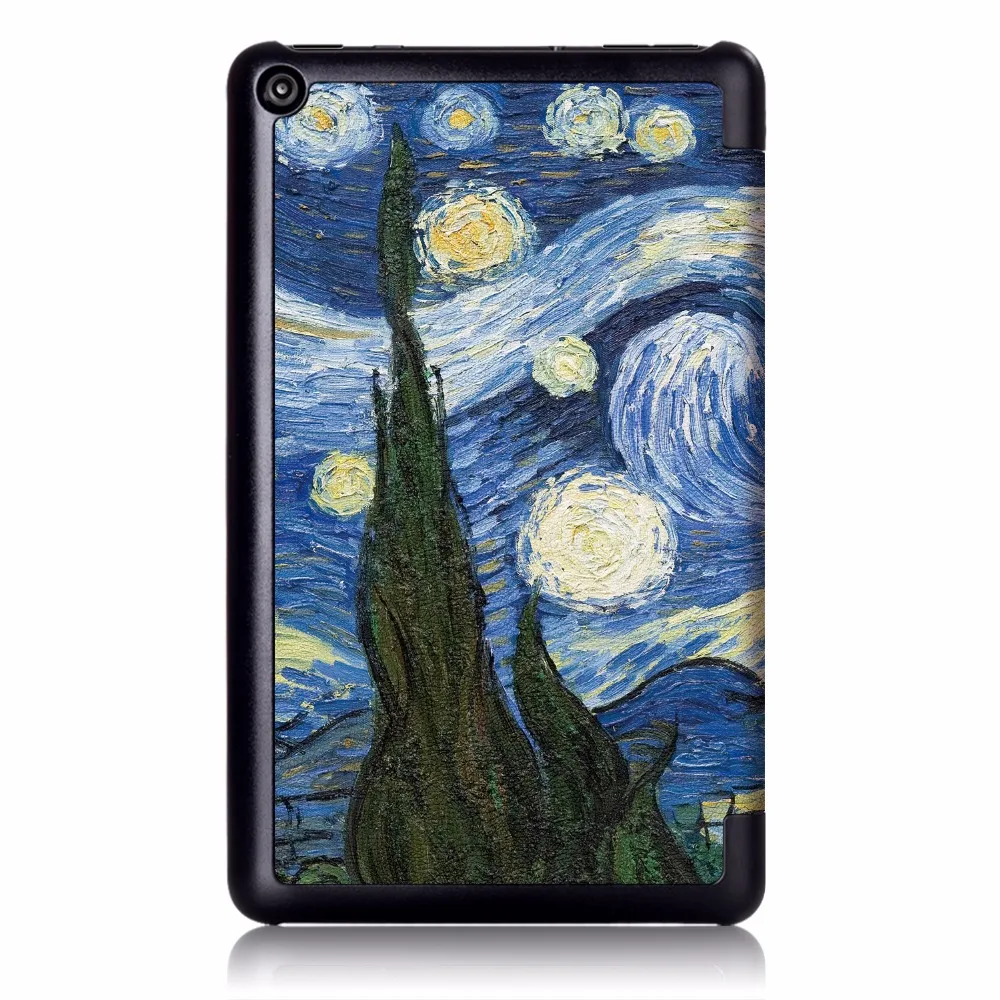 Чехол для Amazon New Fire 7 чехол с принтом PU кожаный чехол-подставка для Amazon Fire 7 9th generation чехол Funda+ стилус