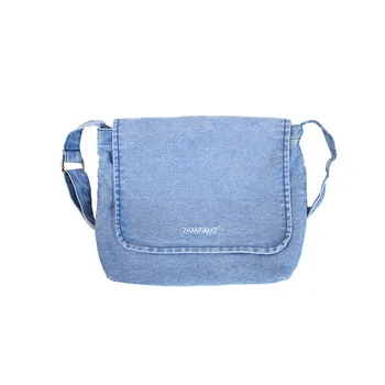 

Fashionable simple denim crossbody bag female 2019 new trendy wild large capacity shoulder tote bag Shoulder Bags Unisex Solid