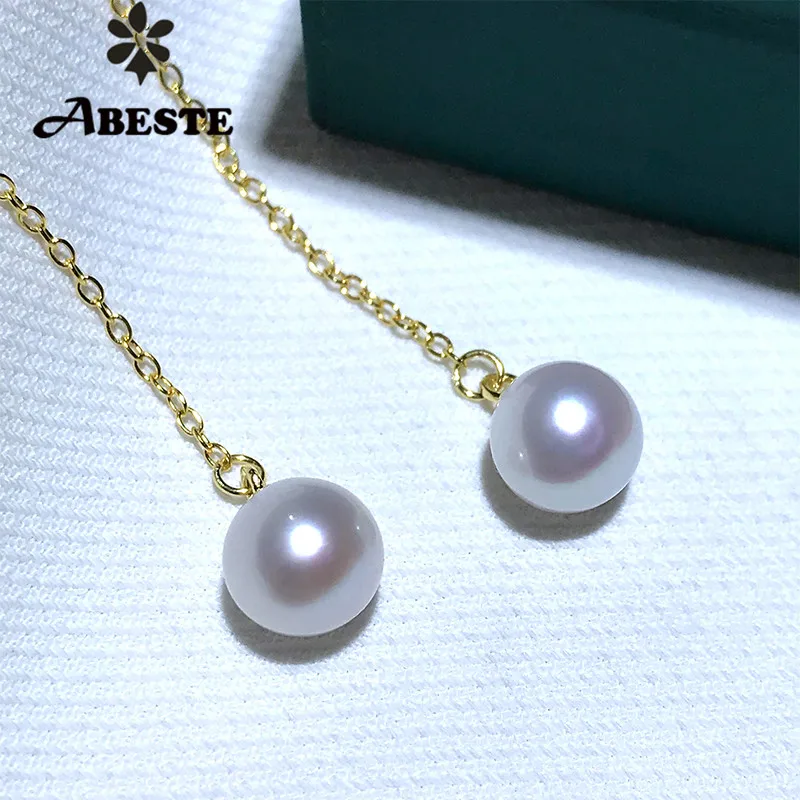 Женские серьги ручной работы ANI из стерлингового серебра 925 пробы с белыми жемчужинами и пресноводным