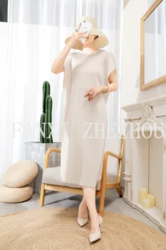 

Pleated Dress 2020 Summer New Style Women's Both Sides and PCs-Style Mid-length MIYAKE Pleated Dress Elegant Vestidos robe