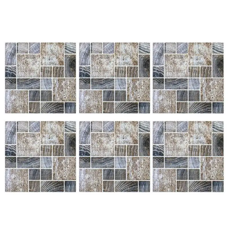 6 шт. водостойкие плитки мозаика наклейки на стену кухня клей ванная комната туалет водонепроницаемый ПВХ обои Декор - Цвет: MSC034