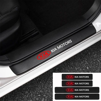 

4PCS Car Door Threshold Guard Stickers For Kia Rio 3 4 K2 K3 X-Line Car Door Sill Scuff Plate Pedal Cover Trim Auto Accessories