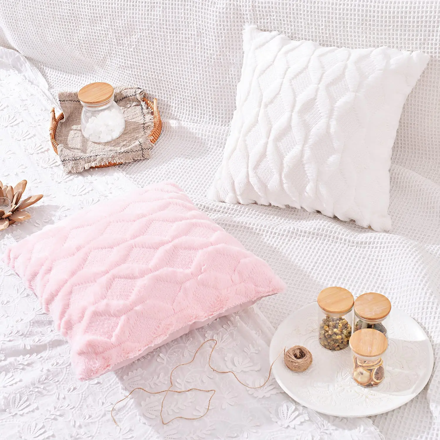 Throw Pillow Cover Pink Cushion Cover Decorative Pillow Case