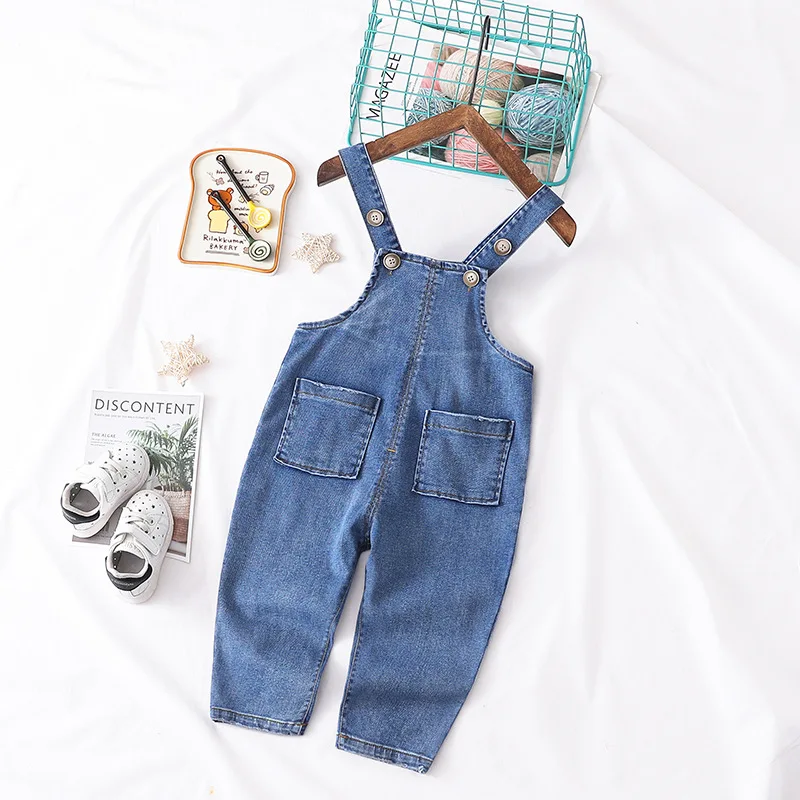

Baby Suspender Pants Spring CHILDREN'S Pants 0-3-Year-Old Infant Can Open Files Crawler BOY'S Girls Cowboy Suspender Pants