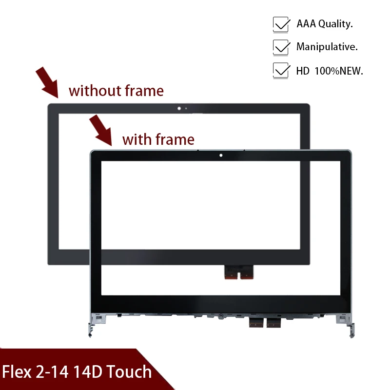 Сменный сенсорный экран 14 дюймов с рамкой для Lenovo Flex 2-14 2 14D | Компьютеры и офис