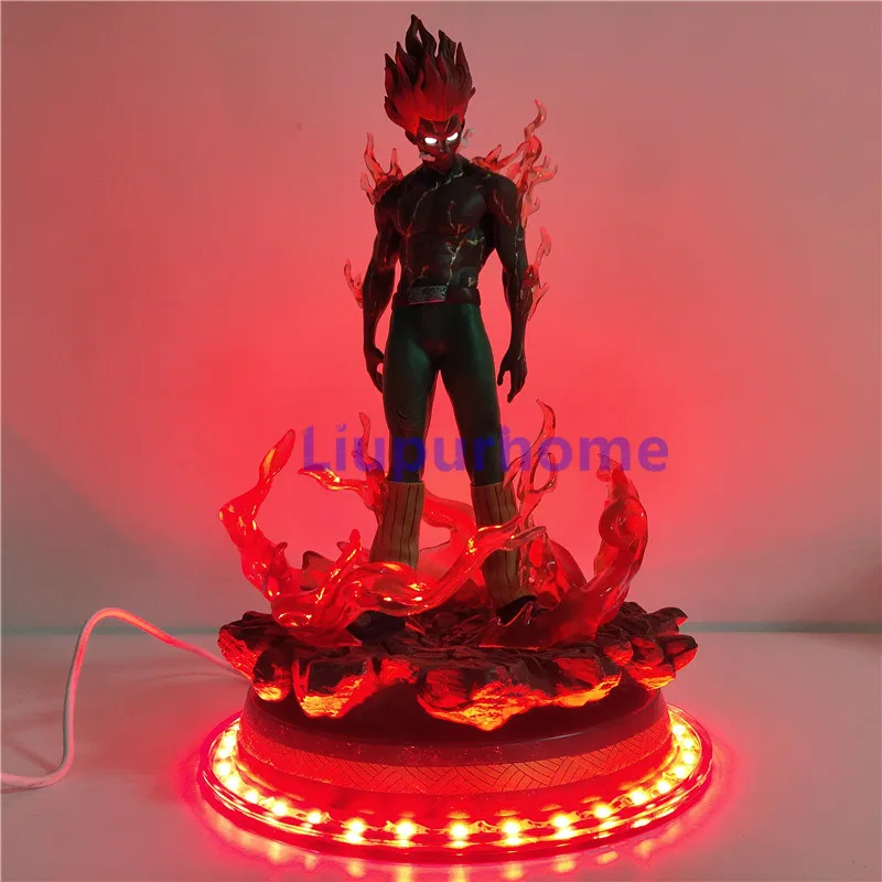  Naruto Figure Might Guy LED Decorative Night Light Could Guy Statue Base USB LED Desk Bedroom Lamp 