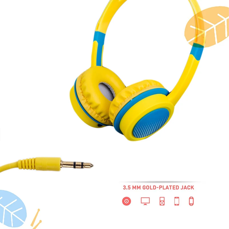 Portable Kids Headphones Safely Children Over-Ear Headset with Adjustable Headband For Phone Computer Tablet Kids Gift Children