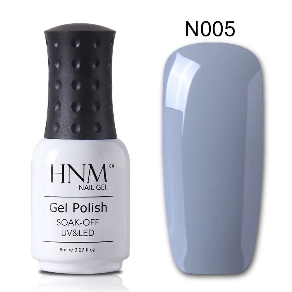 gray 005 HNM 8 мл серый фиолетовый серия цвет уф-гель для ногтей светодиодный лампа гель-лак замачиваемый гибридный лак краска штамповка топ основа лак - Цвет: gray 005