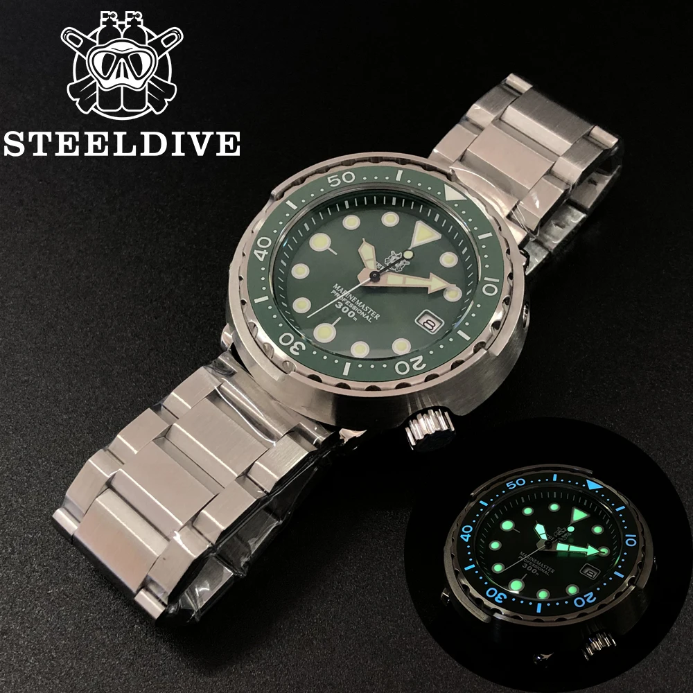 

Steel dive 1975 First Canned Tuna Mechanical Watch Japan Movement NH35 Sapphire Watch Crystal 316L Dive Watches Men 300m Luxury