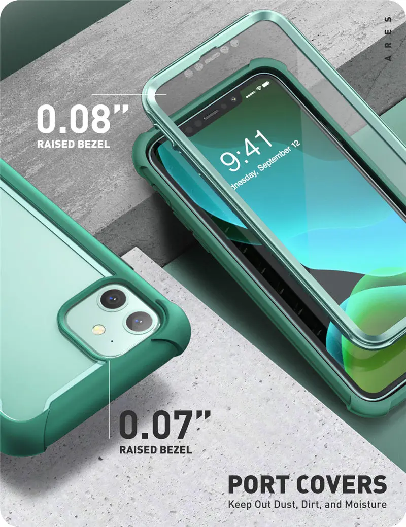 Для iPhone 11 чехол 6,1 дюйма( выпуск) i-BLASON Ares цельный прочный прозрачный чехол-бампер со встроенной защитной пленкой