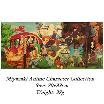 

Anime character collection Miyazaki works retro kraft poster wall stickers home decoration painting 70x33cm