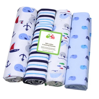 

4Pcs Muslin Flannel Baby Covering Cloths Soft Newborns Blankets Baby Blankets Newborn Muslin Diapers Baby Swaddle AA