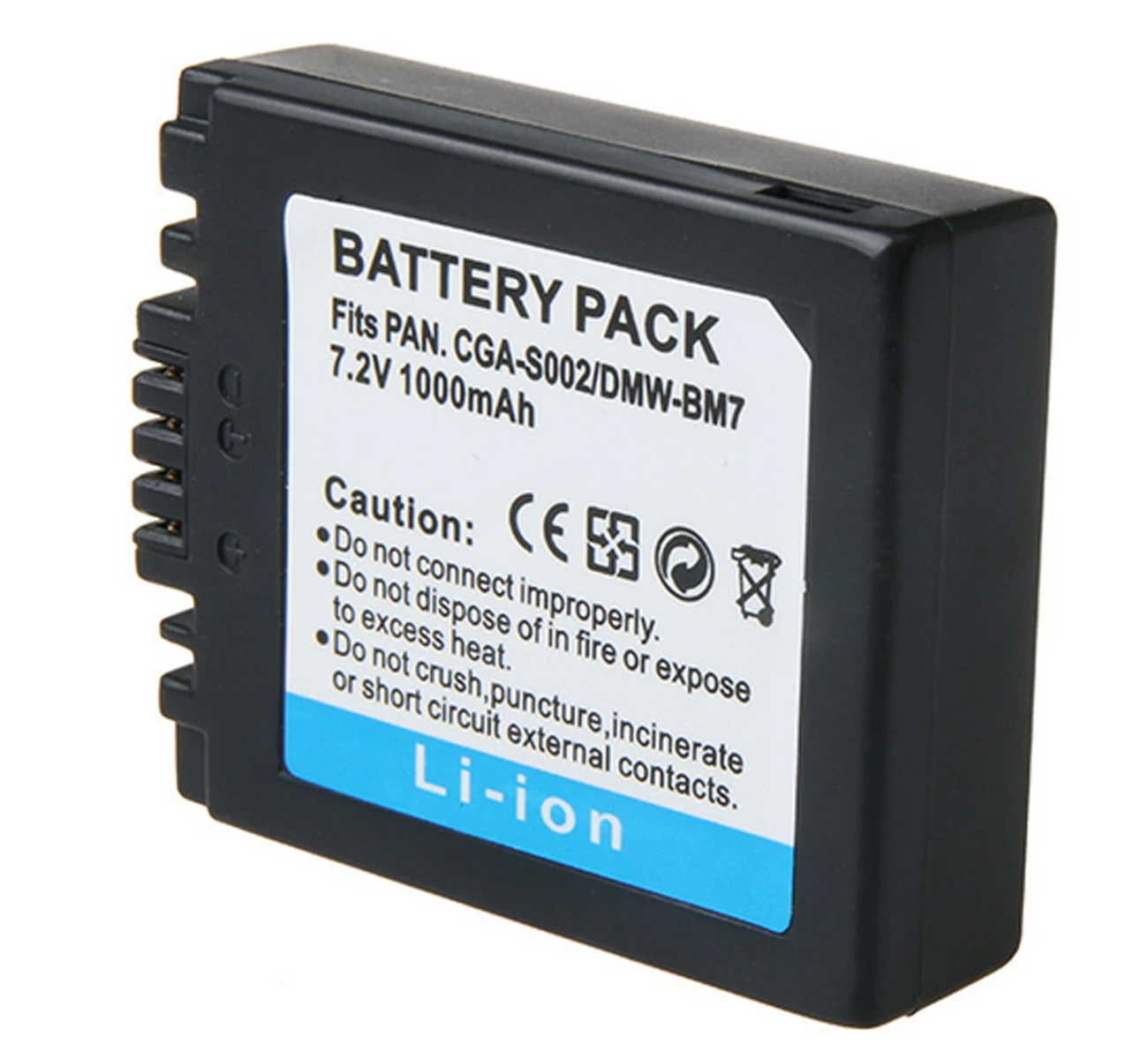 Батарейный блок для Panasonic CGA-S002, CGA-S002A, CGA-S002A/1B, CGA-S002A/1C, CGA-S002E, CGR-S002, DMW-BM7