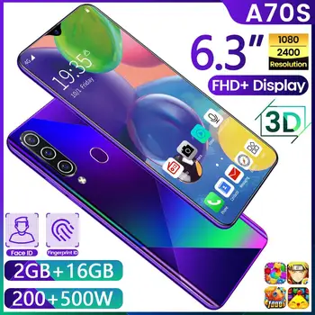 

A70S Smartphone Android 5.1 2.0MP Front Camera 2GB RAM 16GB ROM 3000mAh Dual SIM 6.3"Waterdrop Screen mobile phone