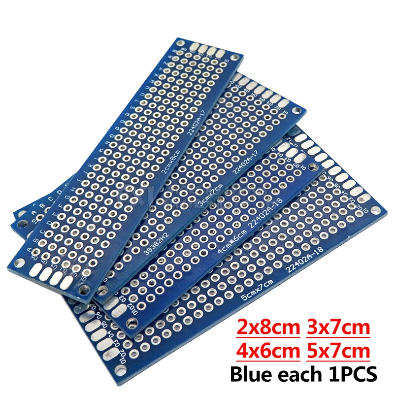 4 шт. 5x7 4x6 3x7 2x8 см двухсторонний медный Прототип pcb комплект универсальная плата