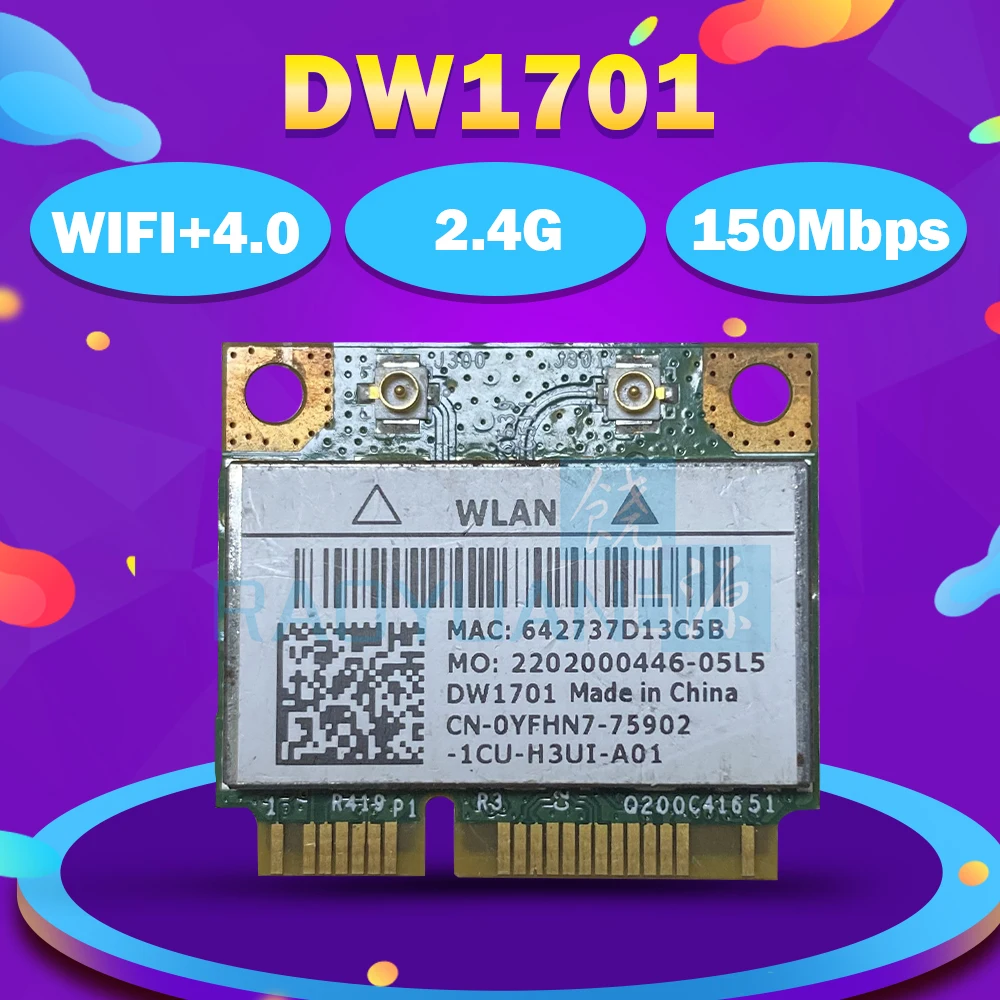 Беспроводная Wi-Fi карта Broadcom Bcm94313HMGB BCM4313 DW1701 Half Mini Pci-e Bluetooth4.0 для DELL M4110 3450 3350 |