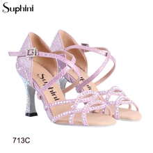 ; специальные стразы; танцевальные туфли; розовые блестящие женские туфли для латинских танцев