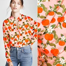 Ширина 135 см оранжевый красный цифровой живописи стрейч-шелковая ткань для атласного платья tissu Африканский Базен riche getzner telas por metro DIY