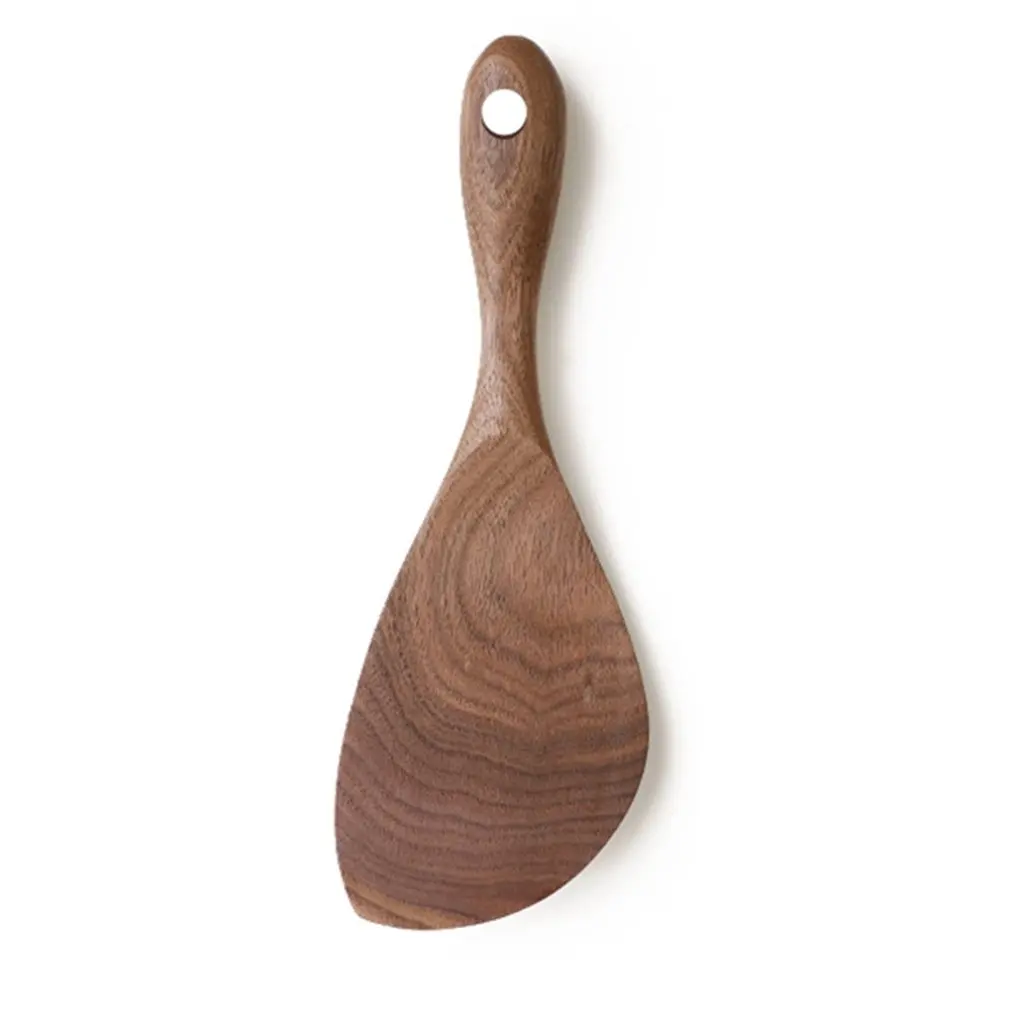 

Retro Wooden Cooking Spoon Shovel Black Walnut Kitchenware Set Environmentally Friendly Durable Rice Shovel