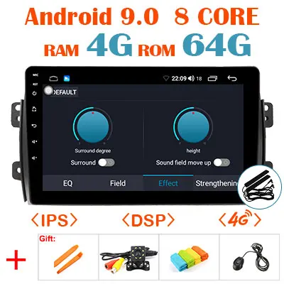 9.0 4G 64G DSP 64G DSP Android 9,0 Carplay мультимедийное радио для Suzuki SX4 2006-2013 gps Стерео навигация ips 1280*720P экран без DVD плеера - Цвет: 9.0 4G 64G DSP