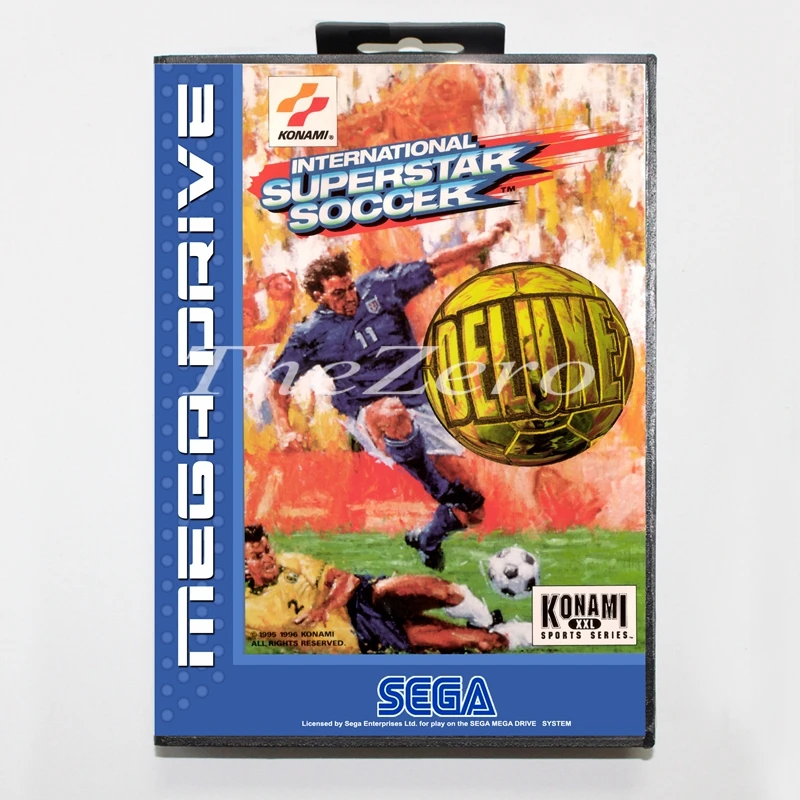 SuperstarSoccerDeluxe с коробкой для 16 бит MD видеоигры карты для sega Mega Drive/Genesis