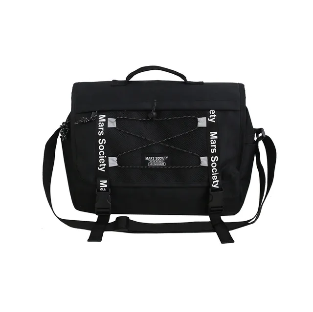 reflective messenger bag