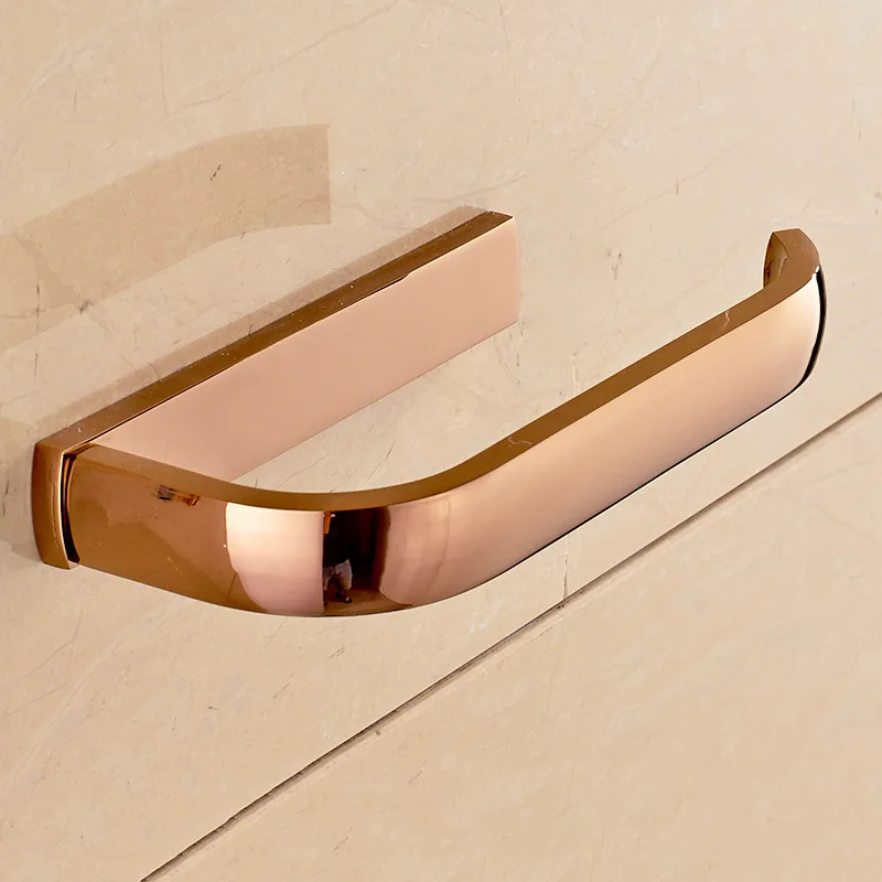 Manufacturers Direct Supply Rose Gold Holder Simple Brass Material Paper Roller Toilet Bathroom Hardware Accessories