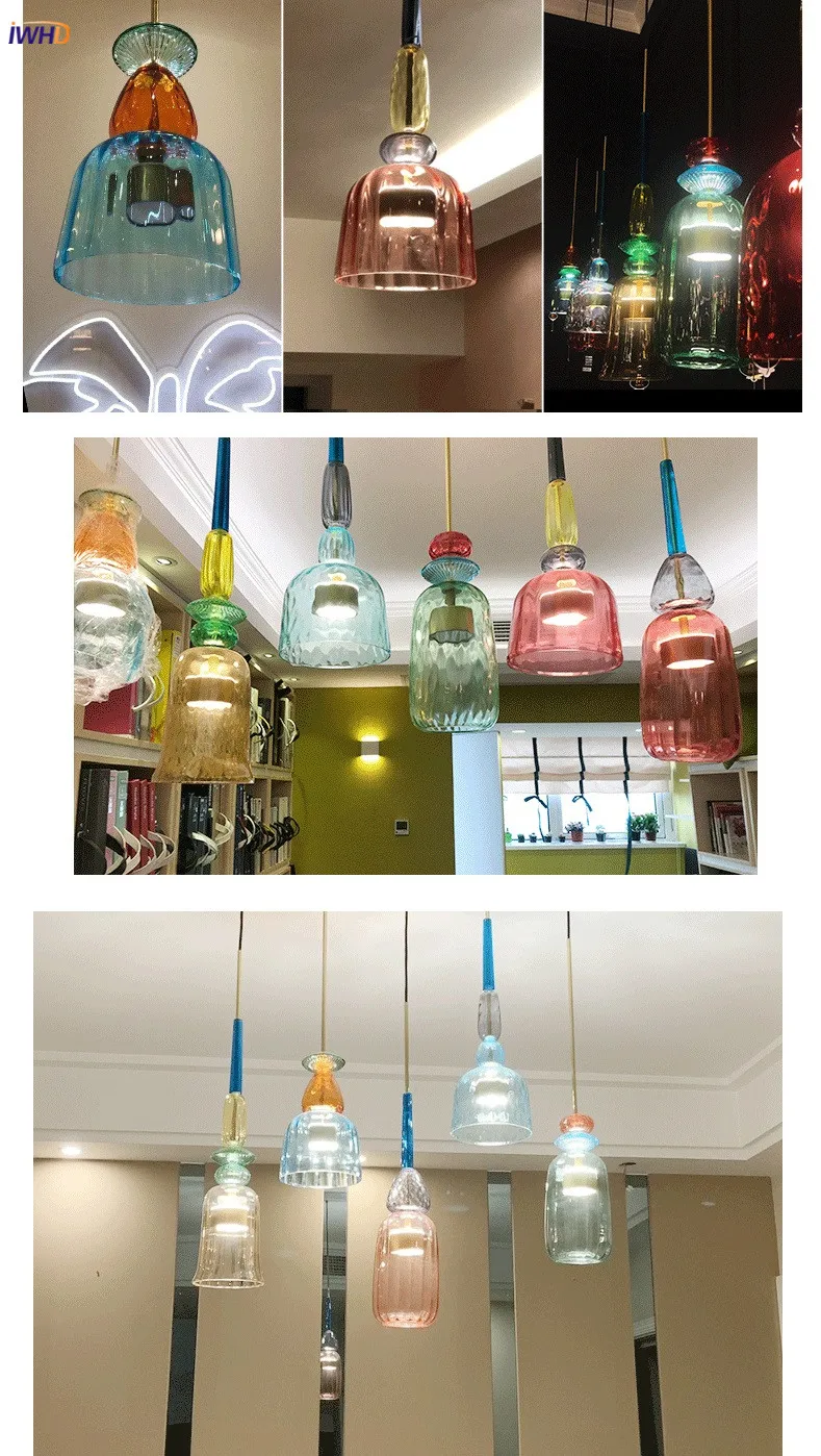 IWHD, скандинавский стиль, светодиодный подвесной светильник, светильники для столовой, гостиной, подвесной светильник, стеклянный подвесной светильник, s Hanglamp, светильник, светильник ing