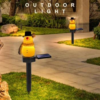 

Christmas Solar Snowman Ground Lamp Courtyard Lighting Lawn Lamps for Garden Landscape Path Yard Patio Night Light Home Decor